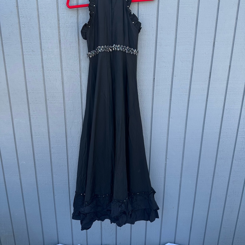 Vintage 70’s Denise L Black Taffeta Formal Gown - Picture 13 of 16